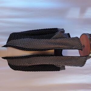 Moonlight Y&S Fashion Design Women's Open Cardigan Black White Artsy Boho S